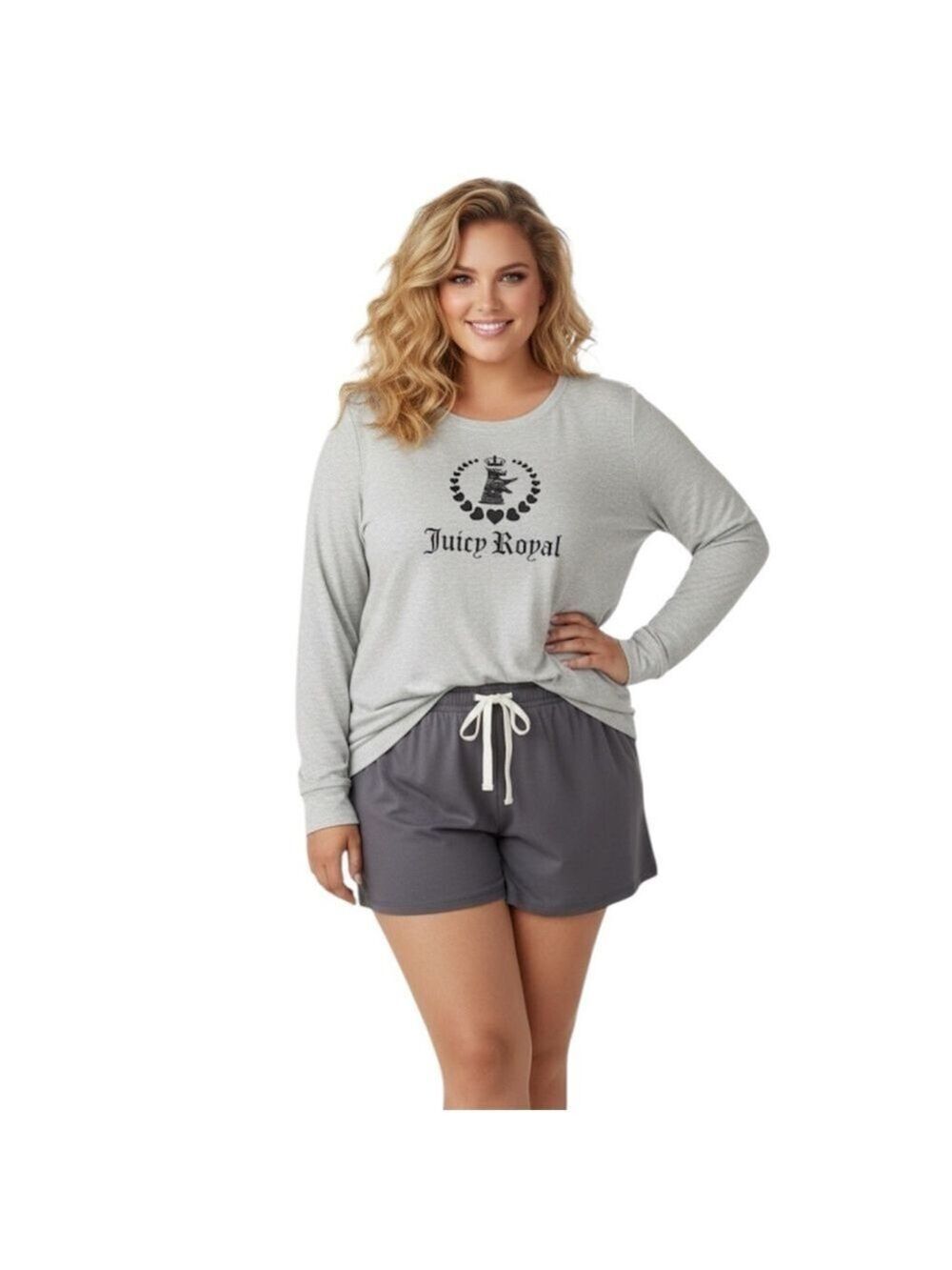 Juicy Couture Size 2X Grey “Juicy Royal” Long Sleeve
